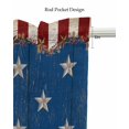 thumbnail image 5 of Star Stripes Flag Linen Curtain Valance for Bedroom/Bathroom/Kitchen/Office/Living/Dining Room Window,Rustic Shabby Chic Wood Grain Pocket Topper Drapes Decorative Cafe Drapery Panel 54"x18", 5 of 6