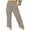 030 Beige, variant on Christmas Valentine SavingsPants For Womens Elasticated Waist Striped Slacks Slim Fit 3/4 Capri Trousers Oversized Straight Leg Pants Plus Size Slacks Loose Wide Leg Trousers Pockets Pants
