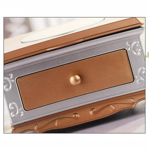 LEORX Children's Jewelry Box Music Box for Girls Golden re Plays Music with Mirror Usage 1Pack