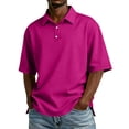 thumbnail image 2 of Mens Moisture Wicking Polo Shirt Short Sleeve Golf Tennis Athletic Collared Performance Top Purple M, 2 of 9
