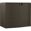 Suncast Backyard Oasis 195 Gallon Resin and Wicker Deck Box, Brown