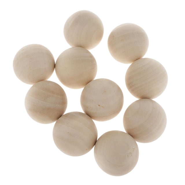Abbracc 10/20 Pcs Perles Rondes en Bois Espaceur Rond Sans Trou pour Peinture DIY 50MM