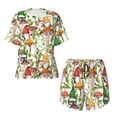 thumbnail image 4 of Picia Mushrooms Gnomes Pajamas Sets for Women Soft Short-Sleeved Pjs with Lounge Shorts Two Piece Sleepwear-Large, 4 of 9