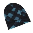 thumbnail image 4 of Adult Knitted Cap 11 X 10.6 In Two-Layer Design Breathable Light Dry And Easy Care Covering All Antiskid Anti-Wrinkle Darkcyan Buffalo Plaid Check Tartan Scotland_1, 4 of 8