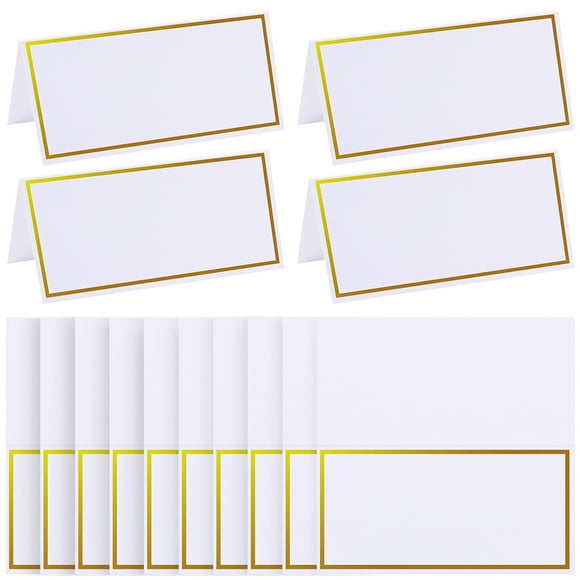 20 Pcs Place Cards Bronzing Design Textured Table Tent Cards Seating Place Cards for Weddings Banquets Dinner