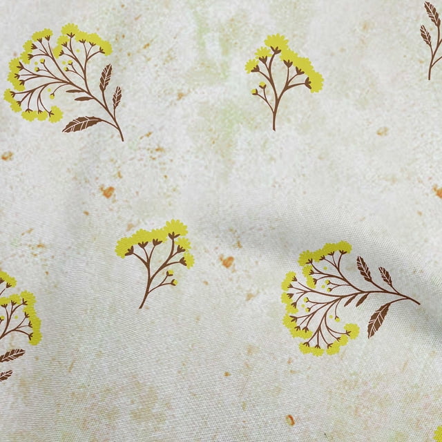 oneOone Tissu Georgette Viscose Lime Floral avec Texture Matériel de Robe Tissu Imprimé au Mètre 42 Pouces de Large