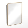 thumbnail image 2 of Flash Furniture 24" x 30" Recessed Bathroom Medicine Cabinet with Rounded Beveled Mirror and Reversible Metal Frame in Gold, 2 of 11
