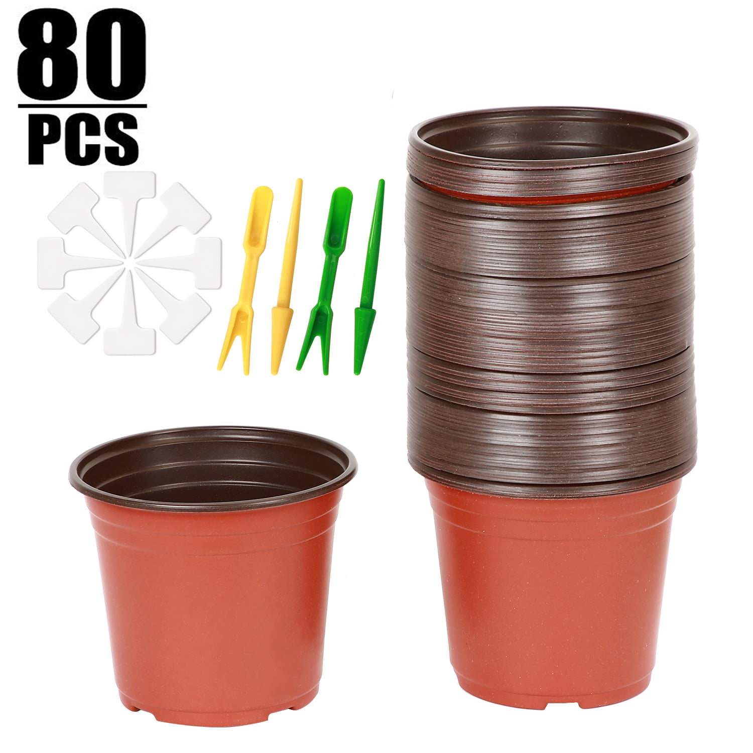Plastic Pots for Plants Cuttings & Seedlings 4-Inch 30-Pack Color Terracotta New 