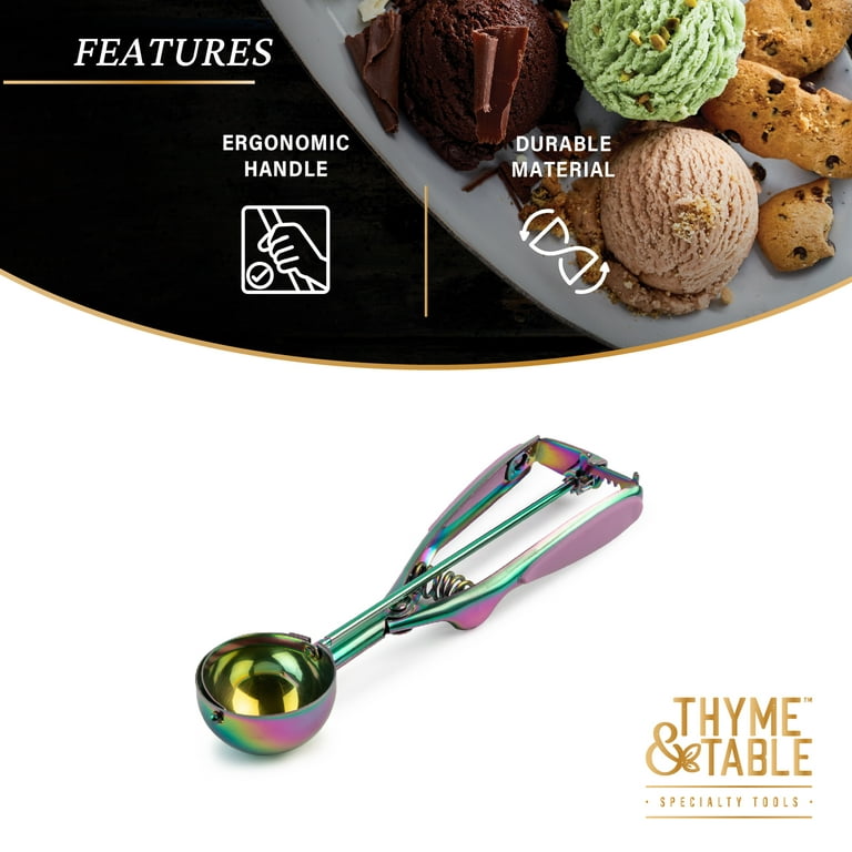 2 1 / 2 Inch Ice Cream & Cookie Scoop Green Handle