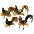 thumbnail image 1 of 4 Pcs, 5 Inch Rooster On Pick Perfect For Potted Plants Or Country Style Floral Arrangements, 1 of 1