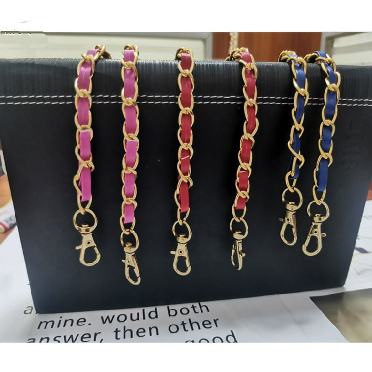 Replacement Bag Chain Strap DIY Messenger Bag Handle Handbag Accessory  Decorative Replaceable PU Leather Bag Strap Metal Purse Strap hardware Bag