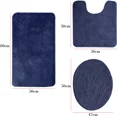 thumbnail image 2 of Bathroom Rug Set, 3 Pieces Shaggy Soft Non-Slip Mats Absorbent Toilet Mat,Rectangular Area Rug, U-Shaped Bath Mat, Elongated Toilet Lid Cover (Blue), 2 of 9