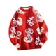 thumbnail image 5 of Suéter de punto novedoso para hombres y mujeres, cuello redondo, cálido, informal, suéter jacquar Rojo, 5 of 7