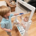 thumbnail image 3 of Little Partners Peek-A-Boo Art Toddler Easel, Two-Sided Adjustable Height Clear Plexi Glass Paint Station for Kids with Built-in Storage, Eraser, Paint Containers - Soft White, 3 of 9