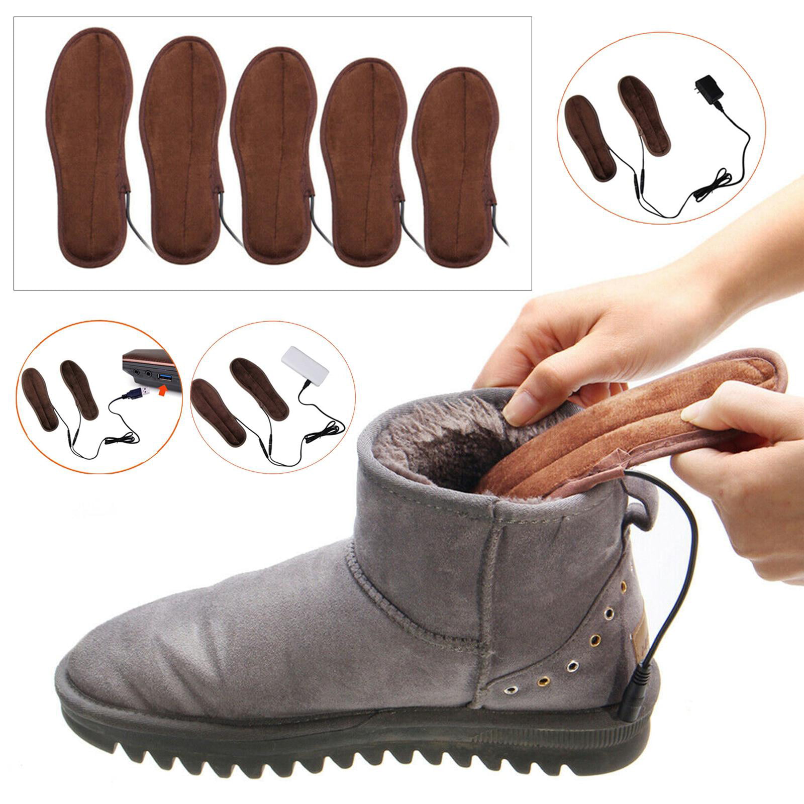 Electric Heated Shoe Insoles Hunting Boot Feet Heater/USB Foot Winter Warmer Pad 