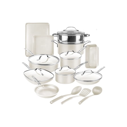 Open Box Gotham Steel Nonstick Pots and Pans 20 Pcs Set Ceramic Cookware Bakeware Kitchen Set With Frying Ski