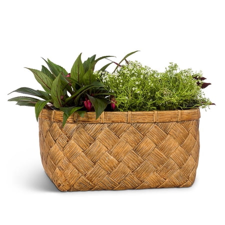 Set of 1 Large Wide Weave Rectangle Planter