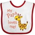 thumbnail image 3 of Inktastic My Papa Loves Me Cute Giraffe Boys or Girls Baby Bib, 3 of 4