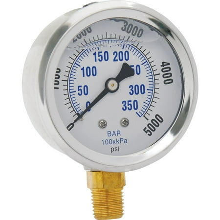 Apache 99019120 2.5 in. Stainless Steel- Glycerin Pressure Gauge