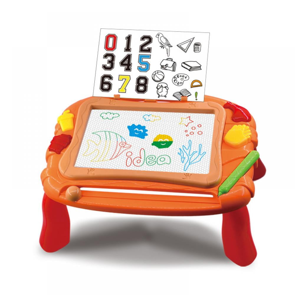 OKGD Kids Magnetic Drawing Board Building Blocks Table Two in one Large Particle Building Bricks Magnetic Erasable Drawing Pad 
