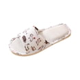 thumbnail image 2 of Ultralight Soft Indoor Open Toe Cotton linen Slippers Absorb Sweat Cloth Bottom House Slippers, 2 of 4