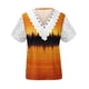 thumbnail image 5 of Tops de Manga Corta Cuello en V para las Mujeres Plegar Impreso Botón Abajo Blusa de Verano Casual, Tops de Verano de las Mujeres Cuello en V con Mangas Cortas, 5 of 5