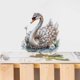 thumbnail image 1 of Adhesivos de pared con elegante diseño de cisne y diamante, efecto 3D, PVC, 1 of 3