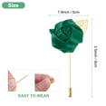 thumbnail image 3 of Uxcell 1-Pack Flower Lapel Pins for Men, Golden Leaf Rose Boutonnieres Pin Groom Boutonnieres for Wedding/Dance/Party[Dark Green], 3 of 7
