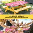 thumbnail image 6 of Pink Abstract Table Cloths for 5 Foot Rectangle Tables, Vintage Geometric Gradient Oil Painting Modern Patio Waterproof Elastic Fitted Tablecloths, Washable Rectangular Table Cover for Camping, 6 of 8