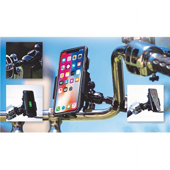 Ridepower RPPMMTLBKBW12 Wireless Phone Holder Ball Mount - 12V DC Input