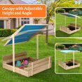 KingSo Kids Outdoor Wooden Sandbox with Lid and 2 Benches, UV