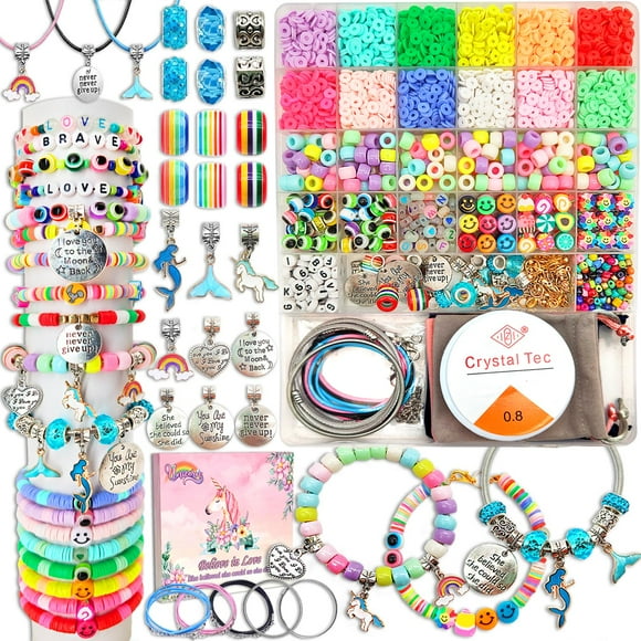 Kit de fabricación de pulseras Leitait para niñas con 3100 piezas de abalorios de 5 a 12 años