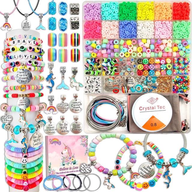 Kit de fabricación de pulseras Leitait para niñas con 3100 piezas de abalorios de 5 a 12 años