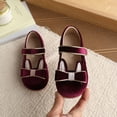 thumbnail image 6 of Toddler Little Girl Mary Jane Dress Shoes Ballet Flats for Girl Party Shoes Bowknot Princess Shoes Purple 6(21), 6 of 6