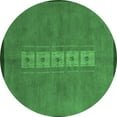 thumbnail image 1 of Ahgly Company Indoor Round Abstract Emerald Green Modern Area Rugs, 8' Round, 1 of 4
