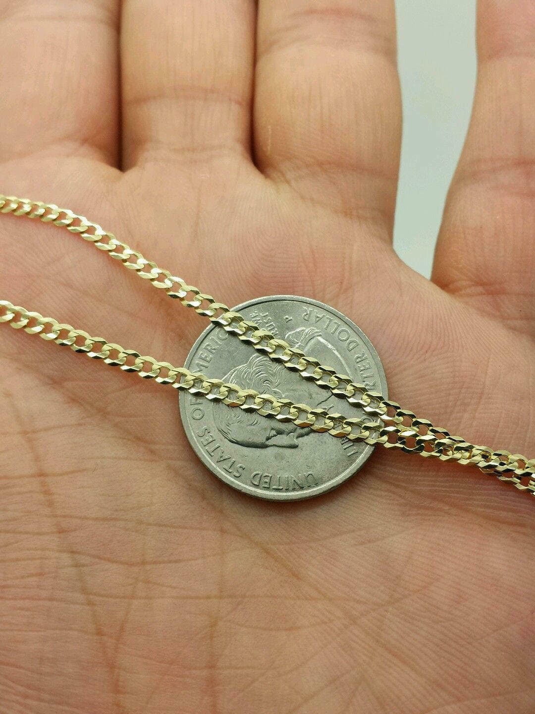 14K Gold Unisex Italian Cuban Curb Link Chain Necklace- 14K Necklaces, 14 Karat Gold Chain, 16" 18" 20" 24" 30"