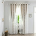 thumbnail image 3 of Mix Match Embroiered Sheer Overlay Room Darkening Drapes, 2 panels Double Layer curtains 52*84inch Grommet Panels for Bedroom & Living Room, 3 of 5