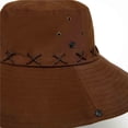 thumbnail image 6 of Jessboyy Hiking Hats for Men Summer Outdoor Sun Hat Vintage Solid Color Bucket Hat UV Protection Wide Brim Sun Hat Coffee, 6 of 8