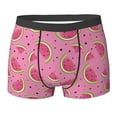 thumbnail image 6 of Men's Boxer Briefs, Cute Watermelon Pink Soft Comfy Mens Underwear Boxer Briefs Breathable With Widen Waist, 6 of 7