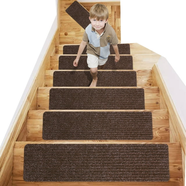 FunChaos 7 Pcs NonSlip Stair Treads, 8" x 30" Stair Treads for Wooden