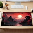 thumbnail image 6 of Red and Black Mouse Pad Japanese Desk Mat Gaming Mousepad Extended Large Mouse Pad for Desk 31.5''''X15.7'''' Red Full Moon Sakura Desk Pad Mat Laptop Computer Mouse Keyboard Mat for Office Desk Deco, 6 of 7