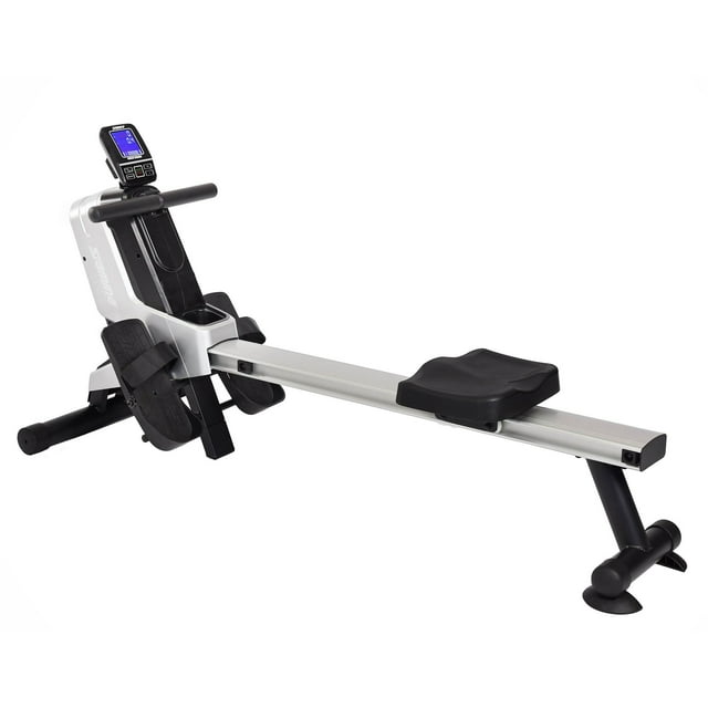 Stamina Rameur Magnétique 1130 - Machine à Ramer avec Application Intelligente - Machine à Ramer avec Résistance Magnétique pour Maison Gym Entraînement Physique - Capacité de Poids jusqu'à 250 lbs - Argent Amélioré