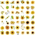 thumbnail image 1 of 150 pegatinas de pared de girasol de verano, pegatinas de girasol extraíbles, decoración 3D, pegatinas autoadhesivas de girasol para coches, 1 of 5