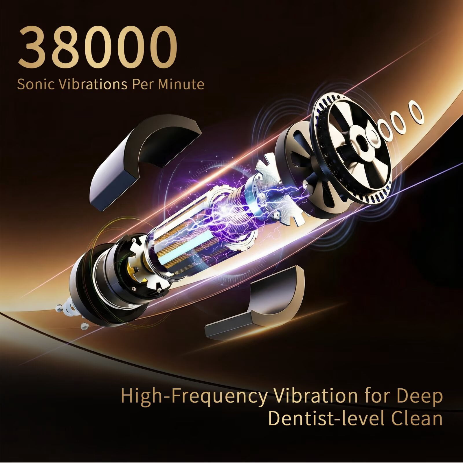 GUFICLE Sonic Electric Toothbrush with 4 Brush Heads & Type-C Charging 70-Day Battery Ultra Quiet Smart Timer IPX7 Waterproof, Navy
