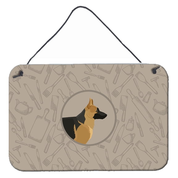 German Shepherd In the Kitchen Wall or Door Hanging Prints