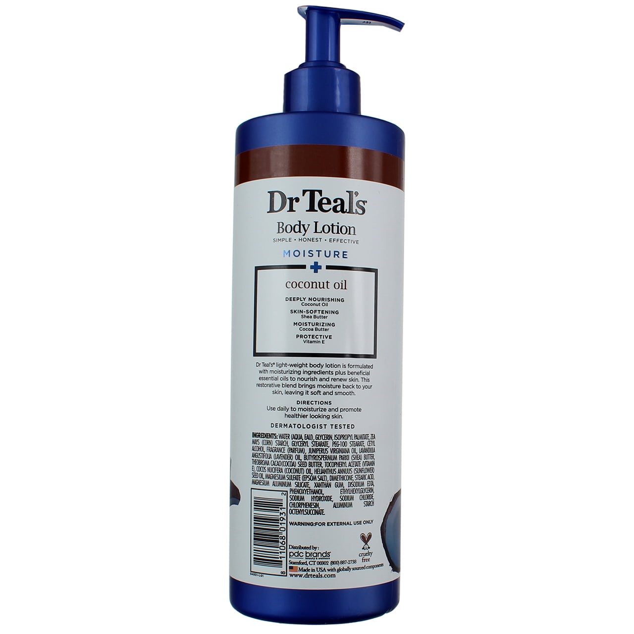 Dr Teal's Moisture + Nourishing Body Lotion, Coconut Oil, 18 fl oz