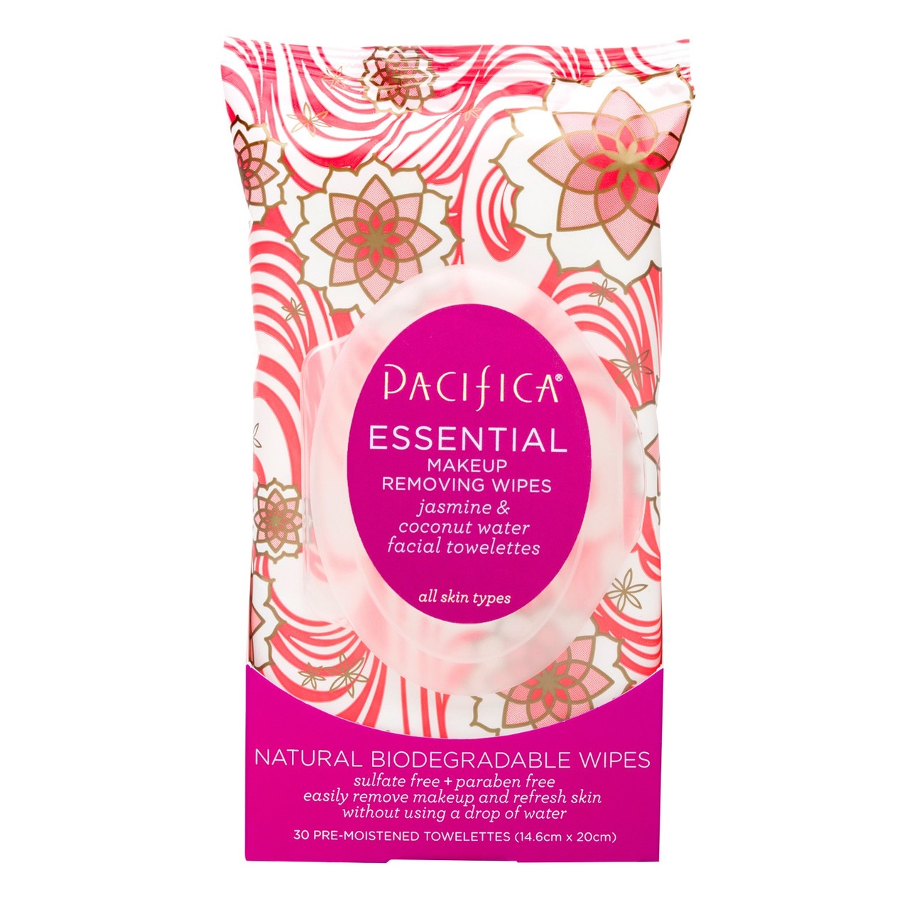 Pacifica Flowers, Grains & Veggies Essential Makeup Removing Wipes 30