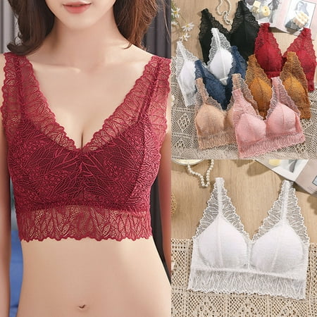 Itsame 1PC Bras for Women s Full Support Everyday Casual Bra Set Standard Straps Wireless Comfort Bralette Wine Size one size