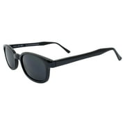 Pacific Coast Sunglasses Original KD's Biker Sunglasses Black Matte Frames Dark Grey Lenses