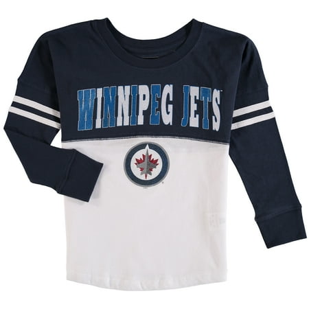 Winnipeg Jets Th Ocean By New Era Girls Youth Baby Jersey Long Sleeve Stripe T Shirt Whitenavy Walmart Com